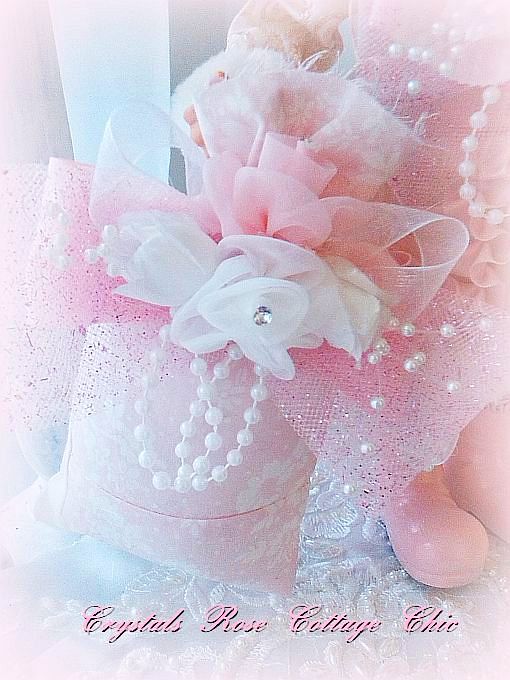 Shabby Pink Rose Santa