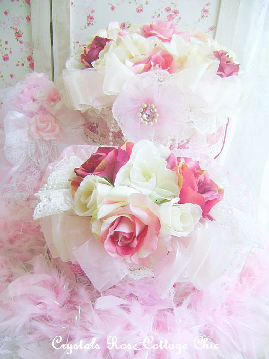 Shabby Victorian Rose Decorative Hat Box