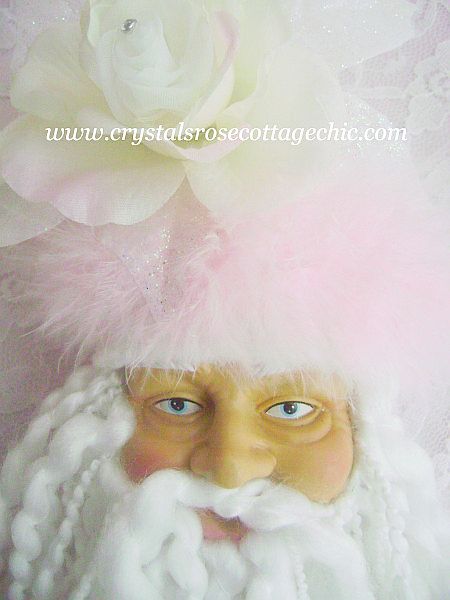 Shabby Glitter Chic Santa Ornament