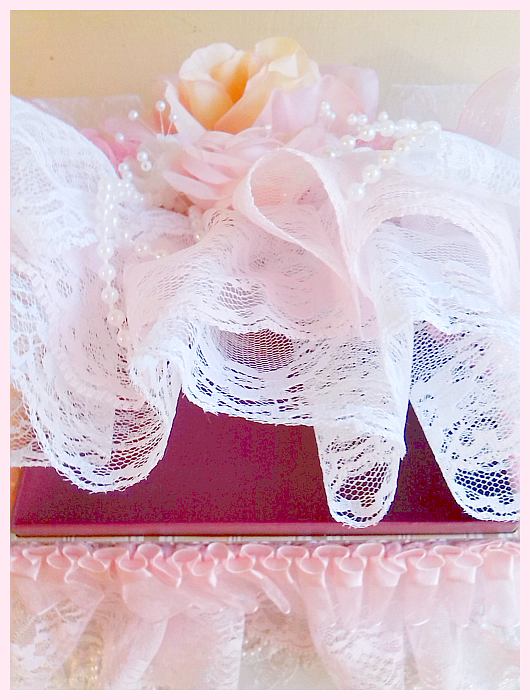 Shabby Pink Lace Jewelry Box