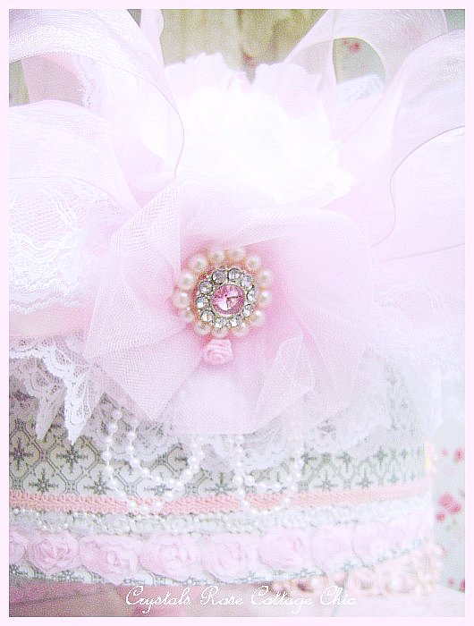 Shabby Pink Rose & Peony Hat Box