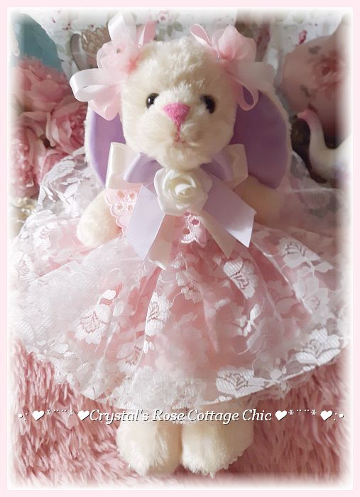 Shabby Chic Lacey Easter Bunny...Free US Shipping