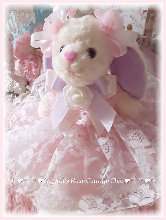 Shabby Chic Lacey Easter Bunny...Free US Shipping