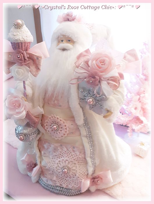 20 " Pink Santa Tree Topper with Cupcake