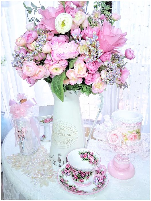 Shabby French Floral Rose Arrangement