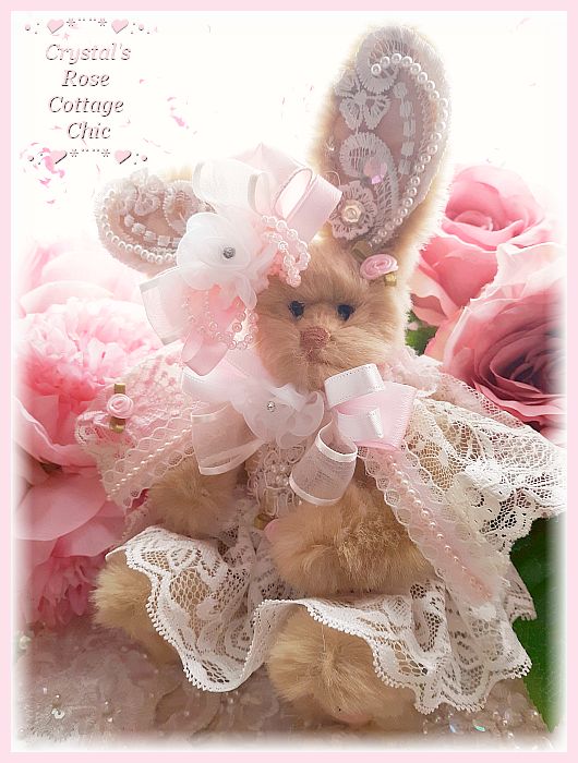 Pink Rose & Lace Victorian Bunny