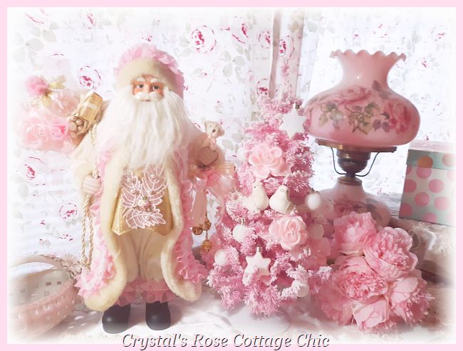 Charming Pink Santa with Bear...Restocked