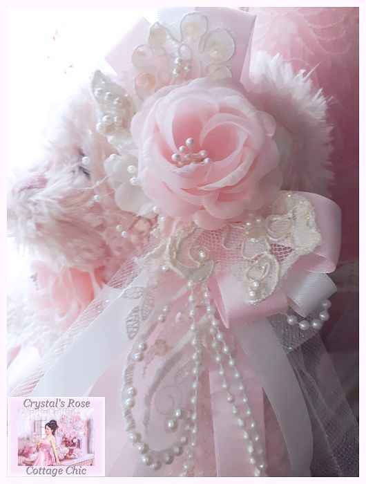 Pink Rose Shabby Chic Bear