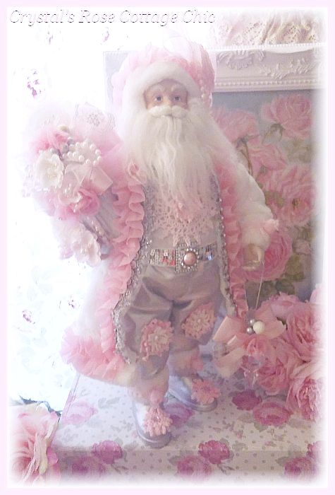 Shabby Rose Cottage Santa...19 Inch
