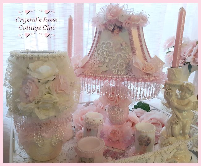 Shabby Chic Roses & Vintage Lace Lamp