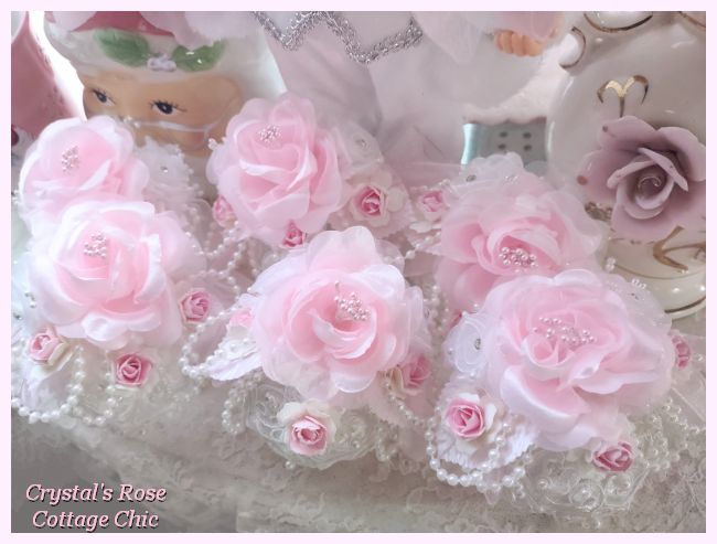 Shabby Pink Victorian Rose Ornament