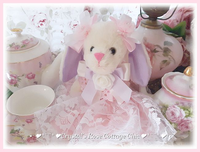 Shabby Chic Lacey Easter Bunny...Free US Shipping