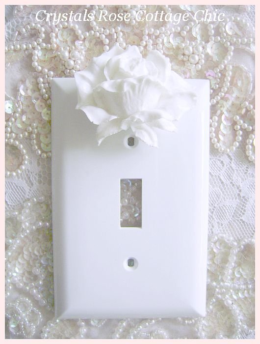 White Rose Switch Plate Cover...Color Choices