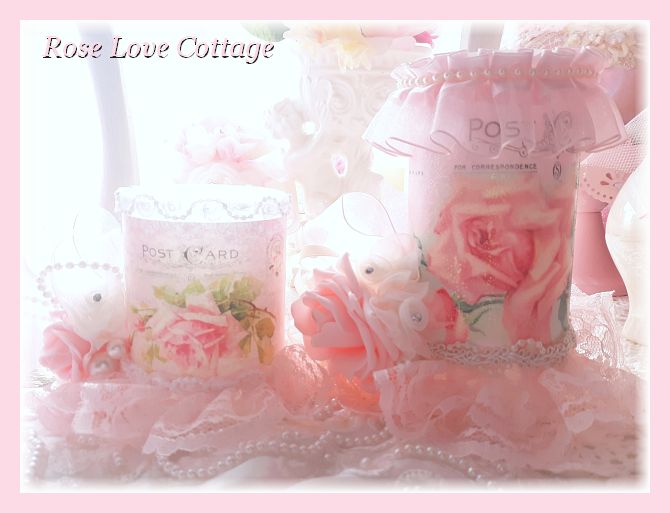 Vintage Pink Rose Postcard 4" LED Candle..Free Shipping