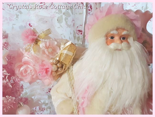 Charming Pink Santa with Bear...Restocked