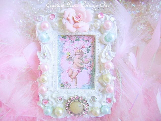 Vintage Cherub Bejeweled Frame