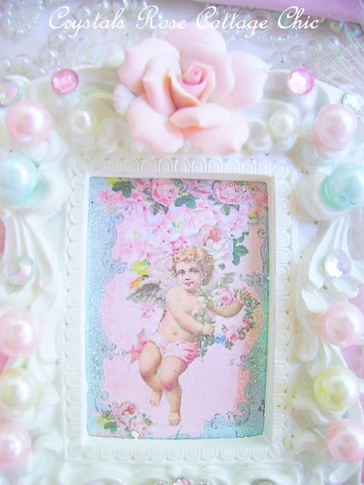 Vintage Cherub Bejeweled Frame
