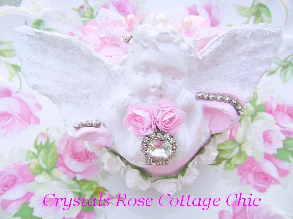 French Chic Vintage Bejeweled Cherub Heart Decor/Ornament