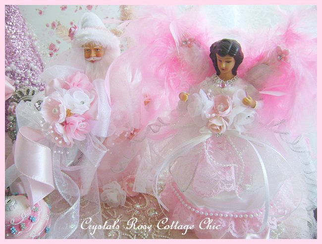 Shabby Chic Brunette Angel Tree Topper