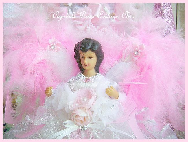 Shabby Chic Brunette Angel Tree Topper