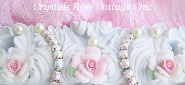 Cottage White Vintage Bejeweled Rose Frame