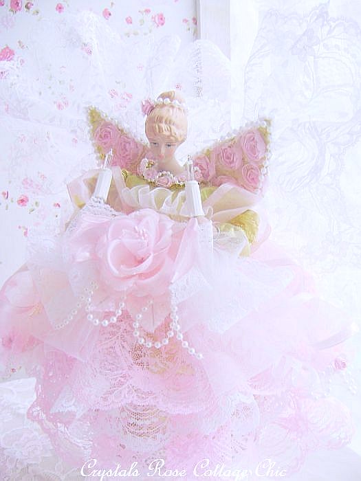 Pink Dream Shabby Lace Wing Angel
