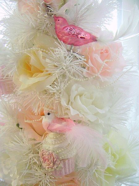 Vintage Look, Pretty Pink Glass Bird Ornaments..Krebs