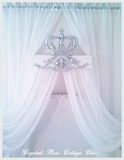 Silver Lux Bed Crown Teester Canopy