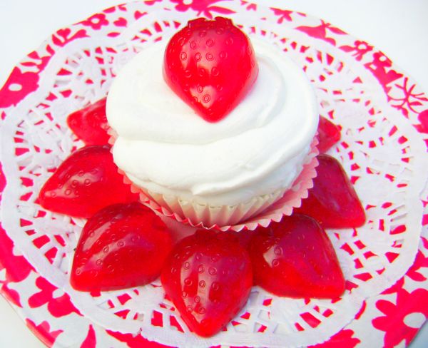 Gummy Strawberry Cupcake Toppers