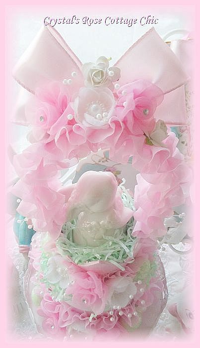 Pink Roses and Ruffles Bunny Candy Box