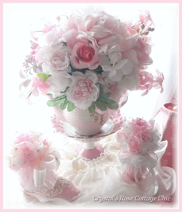 Pink Floral Arrangement in Teapot