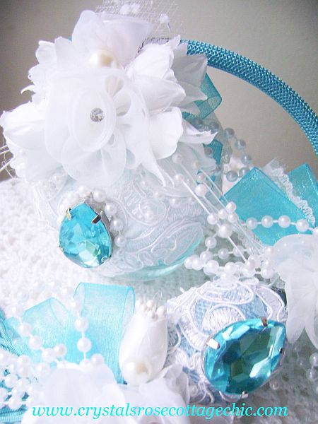 Victorian Tiffany Blue Embellished Parfum Atomizer