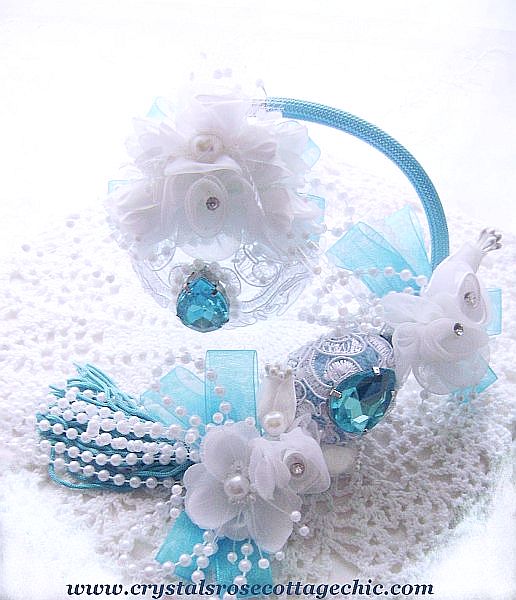 Victorian Tiffany Blue Embellished Parfum Atomizer