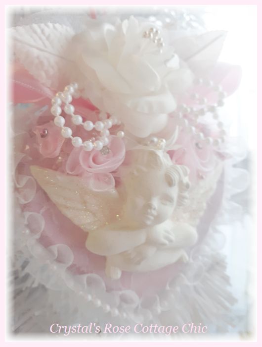 Vintage Cherub Heart Ornament ...Free Ship
