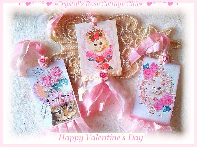 Royal Valentine's Day Cat Tags ...Free Shipping