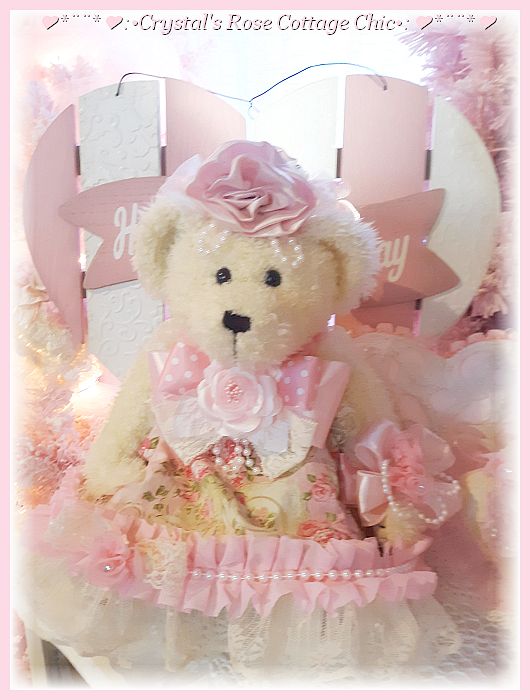 Valentine's Day Tea Party Bear with Heart Ornament or Box of Chocolates