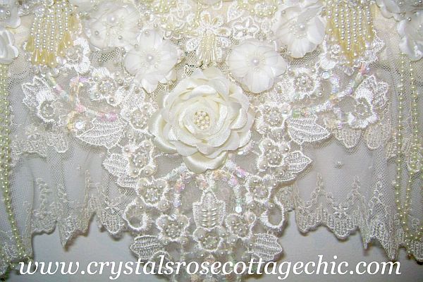 Victorian Lace Ivory Rose Hanger