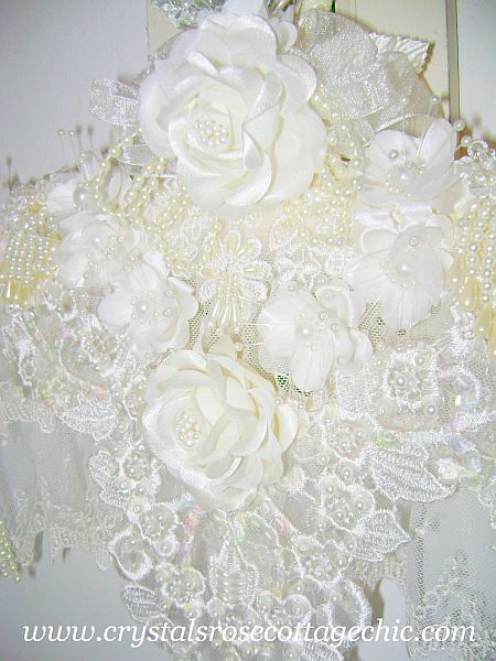 Victorian Lace Ivory Rose Hanger