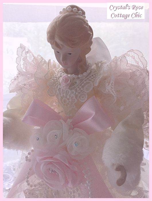Pink Lace Wings Angel Tree Topper, 16 Inch