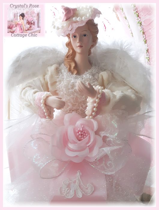 Chic Pink Victorian Finesse Angel Tree Topper