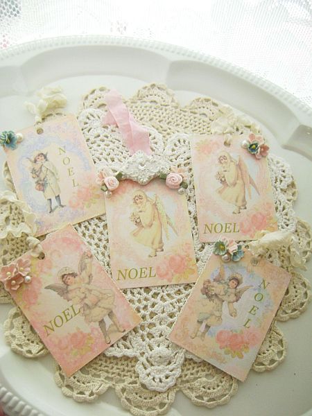 Vintage Angel Noel Tags