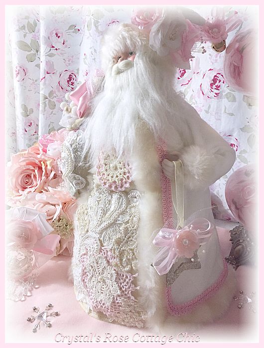 Roses & Vintage Lace Santa Tree Topper