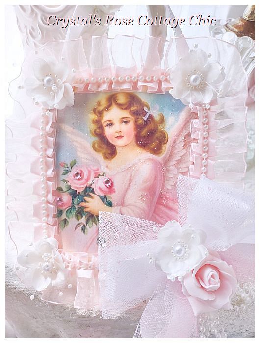 Vintage Pink Angel Plaque...Free Shipping