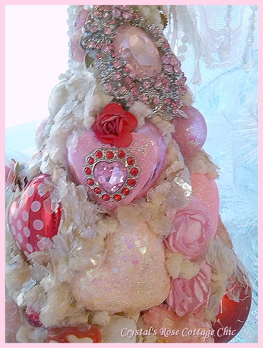 Vintage Valentine's Day Planter Bottle Brush Tree