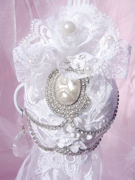 Shabby White, Vintage Bejeweled Kissing Ball