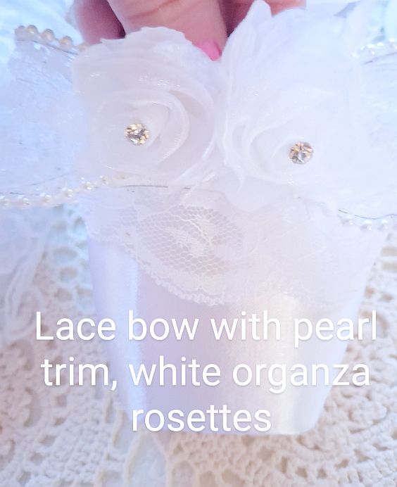 White Rosette and Lace Pointe Shoes