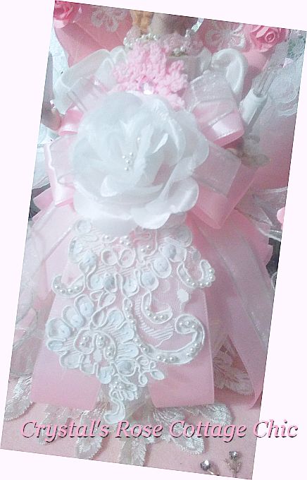 Shabby Pink Rose Wings Light Up Angel
