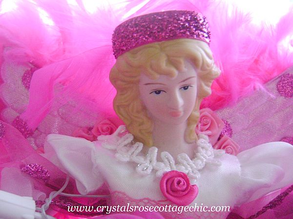 Bright Pink Angel Christmas Tree Topper