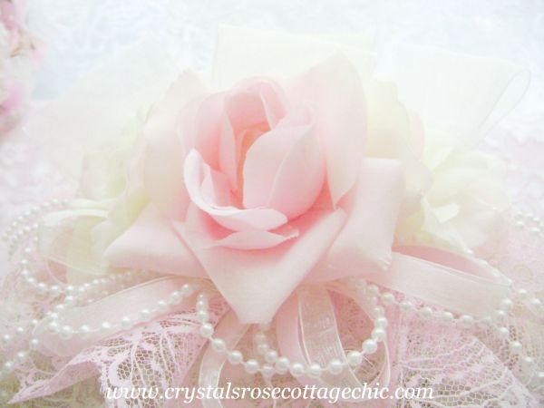 Ivory and Pink Rose Jewelry Box