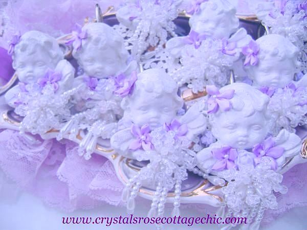 Shabby Cherub Rose Shower Curtain Hooks